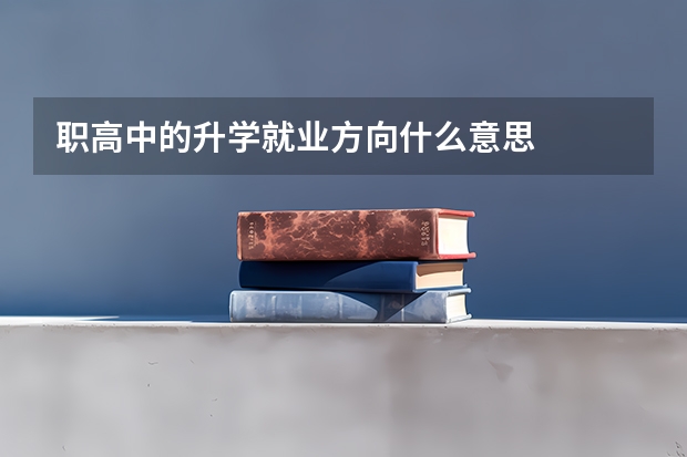 职高中的升学就业方向什么意思