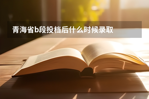 青海省b段投档后什么时候录取