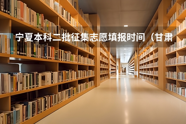 宁夏本科二批征集志愿填报时间（甘肃省本科二批征集志愿填报时间）