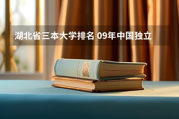 湖北省三本大学排名 09年中国独立学院(三批本科)学校排名  急！！！