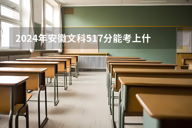 2024年安徽文科517分能考上什么大学？