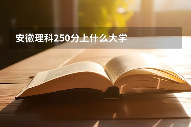 安徽理科250分上什么大学