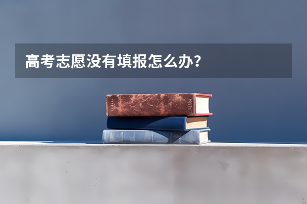 高考志愿没有填报怎么办？