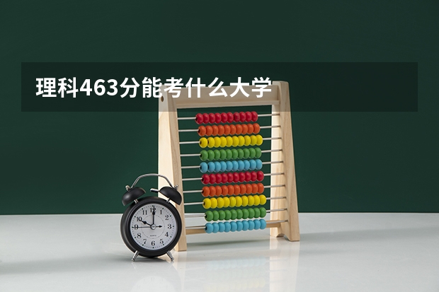 理科463分能考什么大学