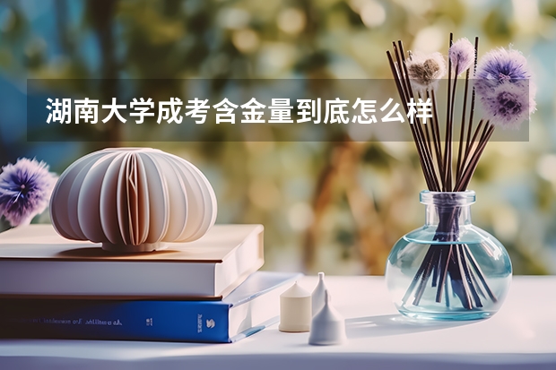 湖南大学成考含金量到底怎么样