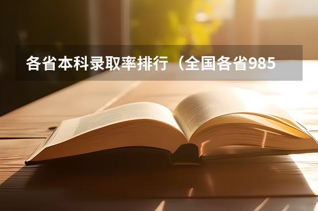 各省本科录取率排行（全国各省985、211录取率）